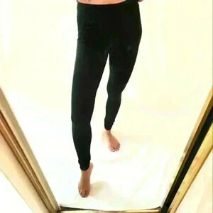 NIKE black leggings finish line Yoga running gym stretchy Side details Athletics